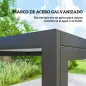 Conjunto de Mesa y Sillas Jardín con Mesa de Efecto Madera y 6 Sillas con Asiento Transpirable para Terraza Patio Caqui