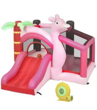 Castillo Hinchable para Niños con Soplador Tobogán Cama Elástica Piscina de Pelotas Canasta de Baloncesto 255x230x196cm