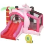 Castillo Hinchable para Niños con Soplador Tobogán Cama Elástica Piscina de Pelotas Canasta de Baloncesto 255x230x196cm