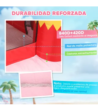 Castillo Hinchable para Niños con Soplador Tobogán Cama Elástica Piscina de Pelotas Canasta de Baloncesto 255x230x196cm