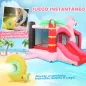 Castillo Hinchable para Niños con Soplador Tobogán Cama Elástica Piscina de Pelotas Canasta de Baloncesto 255x230x196cm