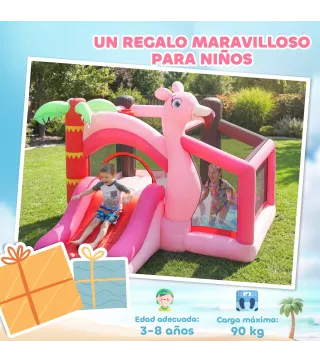 Castillo Hinchable para Niños con Soplador Tobogán Cama Elástica Piscina de Pelotas Canasta de Baloncesto 255x230x196cm