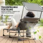 Set de 2 Tumbonas Plegables con Reposacabezas Parasol Bolsillo Lateral y Respaldo Reclinable en 5 Posiciones Gris