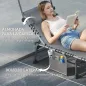 Set de 2 Tumbonas Plegables con Reposacabezas Parasol Bolsillo Lateral y Respaldo Reclinable en 5 Posiciones Gris