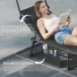 Set de 2 Tumbonas Plegables con Reposacabezas Parasol Bolsillo Lateral y Respaldo Reclinable en 5 Posiciones Negro