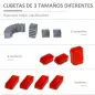 Estantería de Pared para Herramientas de 44 Piezas 95x54 cm con 28 Cajas Apilables y Diferentes Ganchos Gris y Rojo