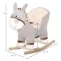 Caballito Balancín Infantil en Forma de Burro de Felpa para Bebés 18-36 Meses con Sonido y Cinturón 61x34x58 cm Gris
