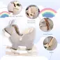 Caballito Balancín Infantil en Forma de Burro de Felpa para Bebés 18-36 Meses con Sonido y Cinturón 61x34x58 cm Gris
