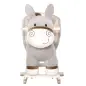 Caballito Balancín Infantil en Forma de Burro de Felpa para Bebés 18-36 Meses con Sonido y Cinturón 61x34x58 cm Gris