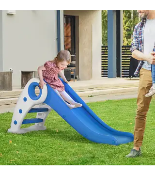 Tobogán Infantil de 18-36 Meses Tobogán para Niños Plegable con Escaleras Rampa Larga para Jardín Parque Interiores 120x50x56 cm