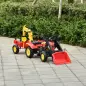 Tractor a Pedales con Remolque Excavador con Pala Frontal Juguete de Conducción para Mayores de 3 Años Dirección y Palas Fáciles