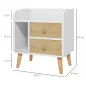 Mesilla de Noche con 2 Cajones Grandes y 1 Estante Abierto y Patas Elevadas de Pino Diseño Nórdico 43x30x49 cm