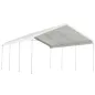 Carpa Garaje Portátil 5x6 m con Estructura de Acero Galvanizado Impermeable Anti-UV Cobertizo para Herramientas Crema