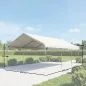 Carpa Garaje Portátil 5x6 m con Estructura de Acero Galvanizado Impermeable Anti-UV Cobertizo para Herramientas Crema