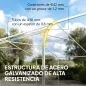Carpa Garaje Portátil 5x6 m con Estructura de Acero Galvanizado Impermeable Anti-UV Cobertizo para Herramientas Crema