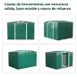 Caseta de Metálico 258x206x178 cm 5,3m² con Puertas Correderas y Ventilaciones para Almacenamiento de Herramientas Verde