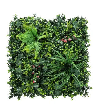 Set de 6 Setos Artificiales Ocultación Jardín 50x50 cm Tipo Milán Fácil Montaje Anti-UV para Terraza Balcón Verde