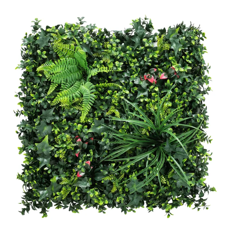 Set de 6 Setos Artificiales Ocultación Jardín 50x50 cm Tipo Milán Fácil Montaje Anti-UV para Terraza Balcón Verde