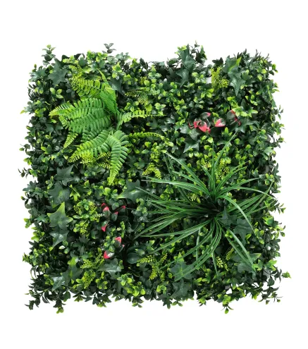 Set de 6 Setos Artificiales Ocultación Jardín 50x50 cm Tipo Milán Fácil Montaje Anti-UV para Terraza Balcón Verde