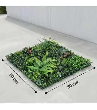 Set de 6 Setos Artificiales Ocultación Jardín 50x50 cm Tipo Milán Fácil Montaje Anti-UV para Terraza Balcón Verde
