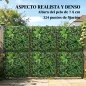 Set de 6 Setos Artificiales Ocultación Jardín 50x50 cm Tipo Milán Fácil Montaje Anti-UV para Terraza Balcón Verde