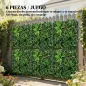 Set de 6 Setos Artificiales Ocultación Jardín 50x50 cm Tipo Milán Fácil Montaje Anti-UV para Terraza Balcón Verde