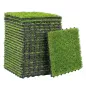 Césped Sintético de 22 Piezas Alfombra Césped Artificial 30x30 cm con Altura de Hierba 25 mm Drenaje Automático Verde
