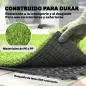 Césped Sintético de 22 Piezas Alfombra Césped Artificial 30x30 cm con Altura de Hierba 25 mm Drenaje Automático Verde