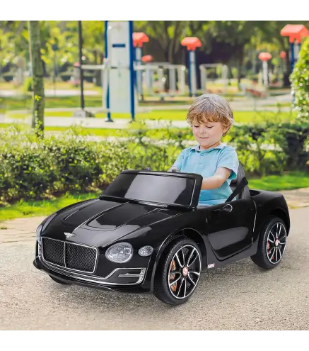 Coche Eléctrico para Niños Bentley GT Coche de Batería para Niños de +3 Años Velocidad 2,5-5 km/h 108x60x43 cm Negro