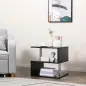 Mesita Auxiliar Mesa Auxiliar Pequeña Mesa para Sofá de Forma S con Compartimento Abierto Moderno 50x50x50 cm Negro