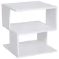 Mesa de Centro Mesita de Noche Mesita Auxiliar de 2 Niveles con Estante de Almacenamiento para Salón 40x40x43cm Blanco