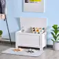 Baúl de Almacenaje con Tapa Baúl de Almacenaje Versátil con Bisagra de Seguridad para Pasillo Salón 81x40x46 cm Blanco