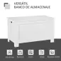 Baúl de Almacenaje con Tapa Baúl de Almacenaje Versátil con Bisagra de Seguridad para Pasillo Salón 81x40x46 cm Blanco