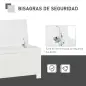 Baúl de Almacenaje con Tapa Baúl de Almacenaje Versátil con Bisagra de Seguridad para Pasillo Salón 81x40x46 cm Blanco