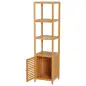 Estantería de Baño de Bambú Estantería de Almacenaje para Baño con 1 Puerta y 4 Estantes para Cocina Salón Dormitorio 33 Estantería de Baño de Bambú Estantería de Almacenaje para Baño con 1 Puerta y 4 Estantes para Cocina Salón Dormitorio 33