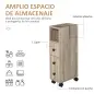 Armario de Baño con Ruedas Mueble Auxiliar para Baño con Estante Abierto Puerta y Cajón 18x30x68,5 cm Roble
