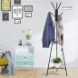 Perchero de Pie Metálico Perchero en Forma de Árbol Dormitorio Oficina para Colgar Ropa Bolsas Sombrero 6 Ganchos con 2 Estantes