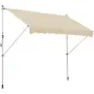 Toldo Manual Retráctil 300x150x170-280 cm con Altura Ajustable Manivela y Protección Solar para Terraza Beige