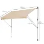Toldo Manual Retráctil 300x150x170-280 cm con Altura Ajustable Manivela y Protección Solar para Terraza Beige