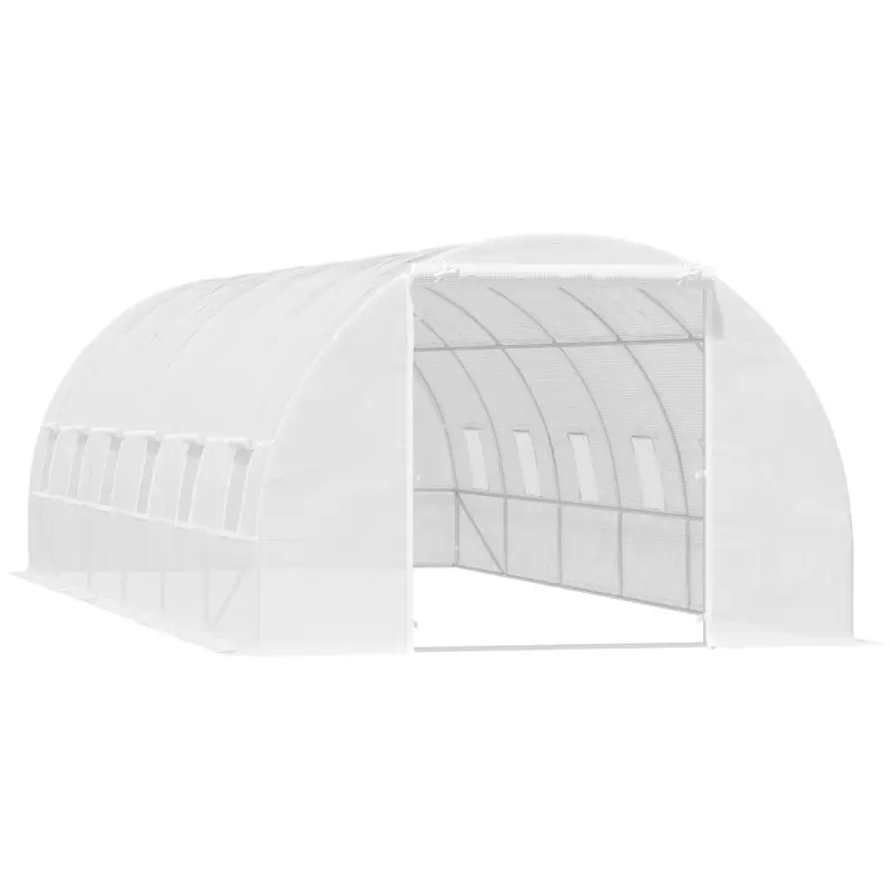 Invernadero de Exterior Invernadero de Túnel 8x3x2 m Invernadero de Jardín con 12 Ventanas y Puerta Enrollable para Cultivo Plan Invernadero de Exterior Invernadero de Túnel 8x3x2 m Invernadero de Jardín con 12 Ventanas y Puerta Enrollable para Cultivo Plan