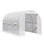 Invernadero de Túnel 400x200x200 cm Invernadero de Jardín con Puerta Enrollable y 6 Ventanas PE 140 g/m² Anti-UV Blanco Invernadero de Túnel 400x200x200 cm Invernadero de Jardín con Puerta Enrollable y 6 Ventanas PE 140 g/m² Anti-UV Blanco