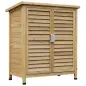Armario para Terraza de Madera con 2 Estantes Interiores 2 puertas de Buena Ventilación y Techo Inclinado para Exterior 87x46,5x