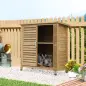 Armario para Terraza de Madera con 2 Estantes Interiores 2 puertas de Buena Ventilación y Techo Inclinado para Exterior 87x46,5x