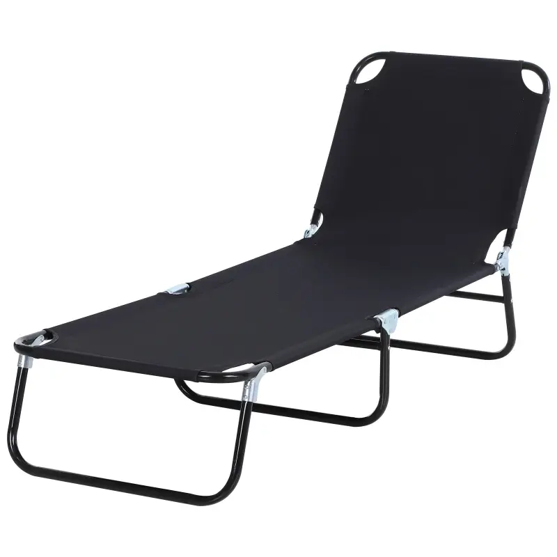 Tumbona Plegable Reclinable con Ángulo Ajustable de 5 Posiciones para Jardín Exterior Piscina Terraza Camping Carga 120 kg 188x5