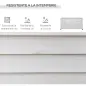 Baúl de Almacenaje Exterior 284L Arcón de Jardín de Madera Impermeable con Tapa Abrible y Diseño Persiana 127x56x60 cm Blanco