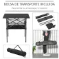 Mesa de Camping Plegable con Almacenaje de Malla y Bolsa de Transporte para Exterior Jardín y Picnic 70x70x69 cm Negro