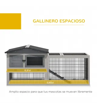 Conejera de Exterior Hecha de Madera Jaula para Conejos con Múltiples Entradas Bandeja Extraíble y Lavable Gran Espacio Interior