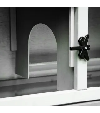 Conejera de Exterior Hecha de Madera Jaula para Conejos con Múltiples Entradas Bandeja Extraíble y Lavable Gran Espacio Interior