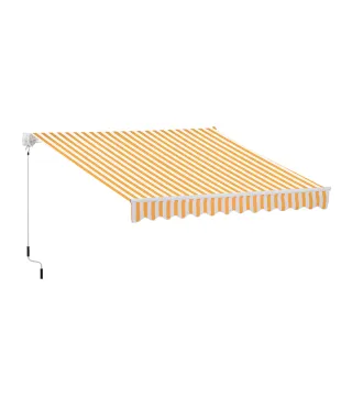 Toldo de Pared con Brazo Articulado y Manivela Marco Resistente de Aluminio y Cubierta de Poliéster 295x245 cm Naranja