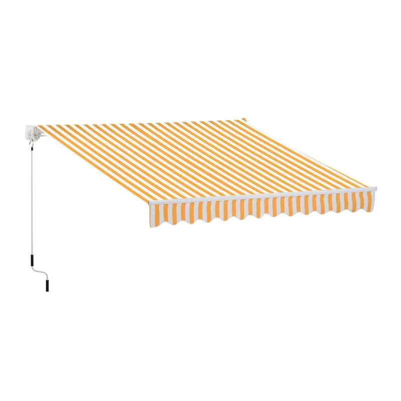 Toldo de Pared con Brazo Articulado y Manivela Marco Resistente de Aluminio y Cubierta de Poliéster 295x245 cm Naranja